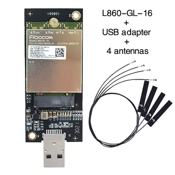 Fibocom L860-GL-16 Модуль LTE & WCDMA CAT16 4G 5G карта для ноутбука, планшета с USB антенной