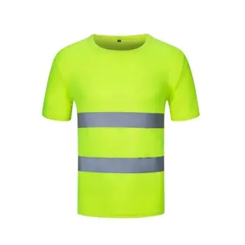 2023 Outdoor Рубашка Флуоресцентная рабочая рубашка с высокой видимостью, Летняя дышащая рабочая футболка, Светоотражающий жилет, футболка, быстросохнущая