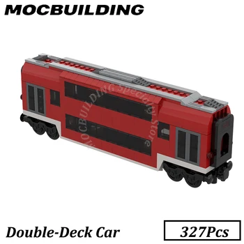 Двухэтажный автомобиль Пассажирский поезд Железнодорожные аксессуары MOC Строительные блоки Кирпичи детский подарок