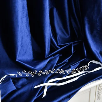 Чистые синие скандинавские современные минималистичные легкие Роскошные шторы для гостиной, спальни, итальянской бархатной плотной ткани для штор