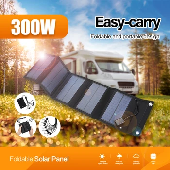 Портативная Солнечная Панель Bage Складная Мощная Пластина 5V USB 300W Зарядное Устройство для Кемпинга на Открытом Воздухе Водонепроницаемое зарядное устройство