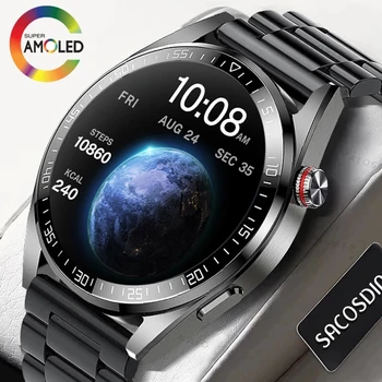 454 *454 AMOLED Экран Смарт-Часы Мужские Bluetooth Call Часы 8 ГБ Локальная Музыка IP68 Водонепроницаемые Смарт-часы Для Мужчин Realme Xiaomi