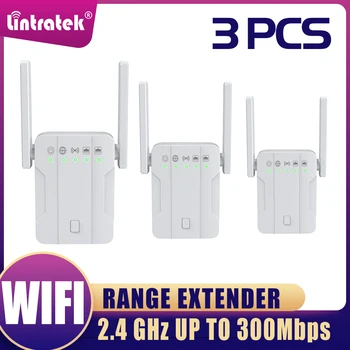 Lintratek 2,4 ГГц WiFi Ретранслятор 300 Мбит/с Wifi Ретранслятор сигнала Wifi Расширитель диапазона WPS Беспроводной Маршрутизатор Wifi Удлинитель Дальнего Действия
