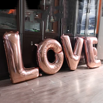 40-дюймовые воздушные шары из алюминиевой фольги с надписью из розового Золота на День Святого Валентина, юбилейное предложение, украшение, Свадебный воздушный шар с любовным письмом