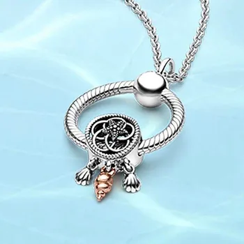 Ожерелье из 100% стерлингового серебра 925 пробы, выдолбленная Раковина, серия Ocean, высококачественный подарок, мультистиль, самый популярный