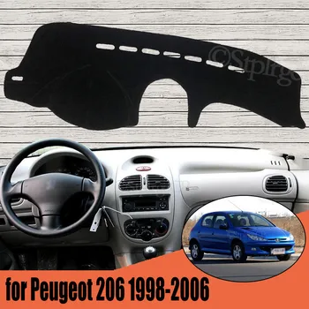 Противоскользящий коврик для защиты от ультрафиолета, накладка на приборную панель, защитный коврик для приборной панели, Ковер для Peugeot 206 1998-2006, Аксессуары