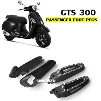 Подножки для Vespa GTS 300 Аксессуары Крепление GTS300 Для заднего пассажира Черная Педаль 2021 2022 Мотоцикл Регулируемая Подставка для ног