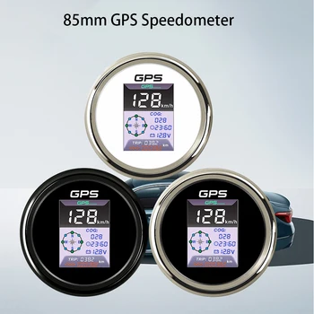 Цифровой спидометр RAXEL 85 мм, GPS-одометр с вольтметром, часовой манометр с сигнализацией для Авто, мотоцикла, парусника 12 В 24 В