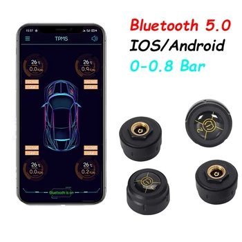 Bluetooth 5.0 Автомобильный TPMS Датчик сигнализации давления в шинах Android/IOS