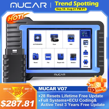 MUCAR VO6/VO7 Профессиональные инструменты диагностики автомобилей All System Автомобильный Obd2 Сканер OBD Автодиагностика Кодирование ECU Активный тест