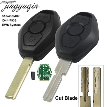Дистанционный автомобильный ключ Jingyuqin Cut Blade для BMW EWS System PCF7935 с чипом 315 МГц или 433 МГц для X3 X5 Z3 Z4 1/3/5/7 Серии