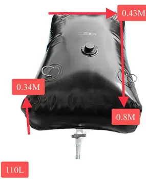 110-литровая черная сумка для воды, портативная складная для сельского хозяйства, утолщенная износостойкая автомобильная сумка для хранения питьевой воды