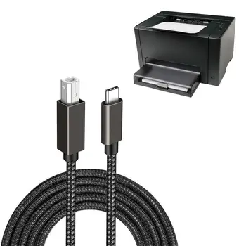 Кабель для принтера Type-C-USB2.0 B Кабель для принтера Type-C-USB 2.0 B Кабель для принтера в нейлоновой оплетке Шнур для принтера в нейлоновой оплетке Совместим с