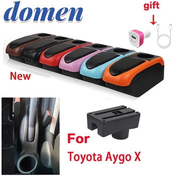 Для 2022 Toyota Aygo X автомобильный подлокотник коробка Для Aygo X автомобильный подлокотник коробка Центральный подлокотник коробка Дооснащение USB подстаканником салона автомобиля
