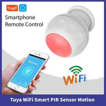 Интеллектуальный датчик движения Tuya WiFi, система сигнализации домашней автоматизации, Сигнализация движения с магнитным кронштейном с Alexa Google