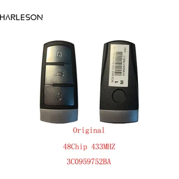 Оригинальный 3 Кнопки Флип Умный Автомобильный Дистанционный Брелок с чипом ID48 3C0959752BA 433 МГц ID48 Для VW Passat B6 3C B7 Magotan CC