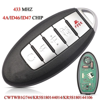 jingyuqin 5 шт./лот Дистанционный Умный Автомобильный Ключ Для Nissan Armada Rogue Pathfinder Murano ID46/ID47/4A 433 МГц CWTWB1G744 KR5S180144014 