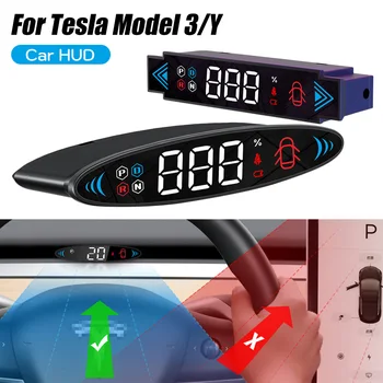 2019-2023 HUD Мини Скрытый головной дисплей Встроенный дизайн ЖК-дисплей HD Спидометр Простая установка для Tesla Модель 3/Y