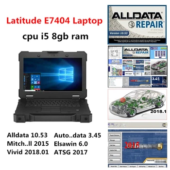 Для ноутбука Dell E7404 Rugged Extreme 7404 Процессор i5 8G Ram с Alldata, Mitch..ll, Atsg, Vivid 2018,01, Elsa, Авто-данные установлены хорошо