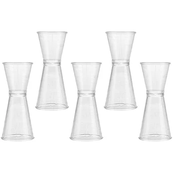 5 шт. Пластиковых стаканчиков для коктейлей, Двухсторонний измерительный прибор для бармена, Принадлежности для измерения унций, Устройство с двойной головкой