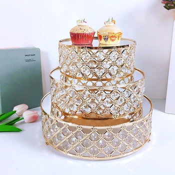 3 шт. Металлическая подставка для свадебного торта, украшение для вечеринки, зеркальный поднос, металлическое украшение для десерта, подставка для кексов
