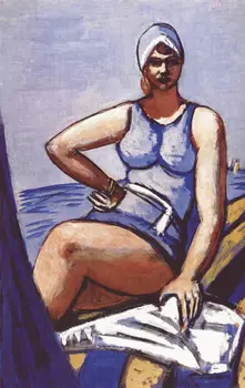 100% высококачественная репродукция картины маслом ручной работы на льняном холсте профессионального художника quappi-in-blue-in-a-boat-1950
