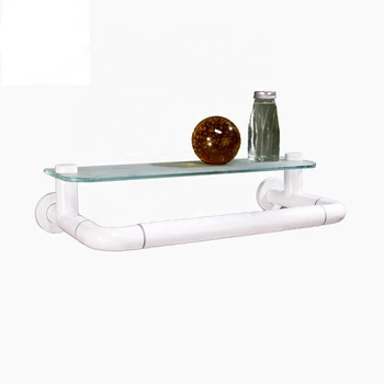 Настенная стеклянная полка для ванной комнаты С полотенцесушителем