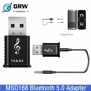 Grwibeou 2 в 1 Bluetooth 5,0 Передатчик Приемник Мини 3,5 мм AUX Стерео Беспроводной адаптер Bluetooth для беспроводных наушников TV MP3
