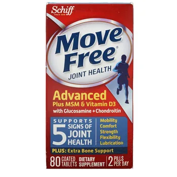 Move Free Advanced plus MSM Витамин D3 с глюкозамином и хондроитином 80 шт
