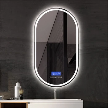 Овальное Светодиодное Зеркало для ванной комнаты с 3 цветами подсветки + Bluetooth + Интеллектуальный Корейский Мужской Индукционный Бесконечный Бескаркасный Домашний декор