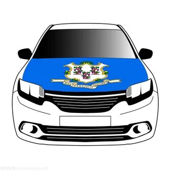 Флаги Коннектикута 3,3x5ft /5x7ft из 100% полиэстера, баннер на капоте автомобиля с усовершенствованной сублимационной печатью, флаг на крышке автомобиля + треугольная застежка
