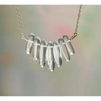 NM20173 Целебное Кристально чистое кварцевое точечное ожерелье Для Женщин, ожерелье-цепочка, ювелирные изделия