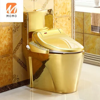 Умный золотой унитаз без давления воды, многофункциональный домашний унитаз, ванная комната с полностью автоматической сушкой - это горячее сиденье Closestool