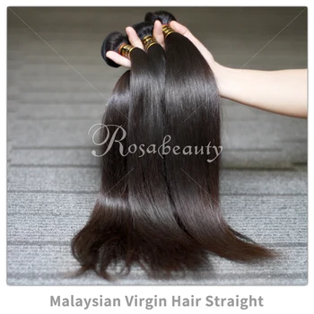 Rosabeauty 8 28 inch Hair Products Малазийские Девственные Волосы Прямые 3 Пучка/лот Натуральный Цвет 100% Человеческие Волосы Пучки Бесплатная Доставка