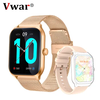 Смарт-часы VWAR для женщин (ответ на звонок), Фитнес-трекер для телефонов Android iOS, водонепроницаемые умные часы для мужчин, 1,96 дюйма SpO2