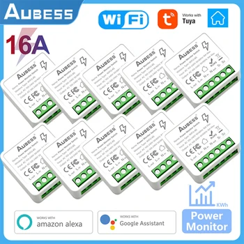 AUBESS Tuya Гаджеты Для Умного Дома Mini WiFi Smart Switch Модуль Реле Включения Света Голосовое Управление Для Alexa Alice Google Assistant