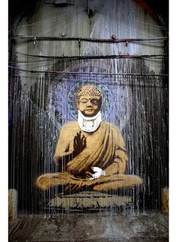 Картина маслом в стиле Будды-100% ручная роспись 36 дюймов -Бэнкси 