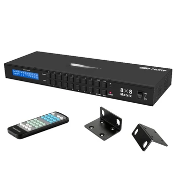 Матричный переключатель аудио-видео видеонаблюдения 8x8, для монтажа в стойку 4k HDMI матричный контроллер hdmi матричный переключатель 8x8