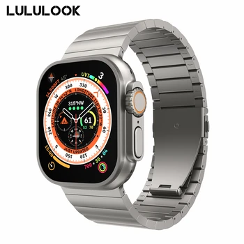 Ремешок для часов LULULOOK для Apple Watch Ultra, титановый браслет 49 мм для iWatch Ultra Titanium Color