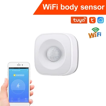 Tuya WIFI Умный датчик движения PIR, детектор движения, приложение Smart Life, Беспроводная система домашней автоматизации Через Alexa Goole Home