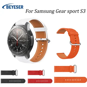 Браслет Кожаный Ремешок Для Часов Samsung Gear Sport S3 Classic Frontier Galaxy Watch 3 46 мм 47 мм Активный Ремешок Аксессуары