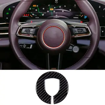 Наклейка с логотипом Рулевого колеса Автомобиля из мягкого Углеродного волокна, накладка, подходит для Porsche Taycan 2019-2023
