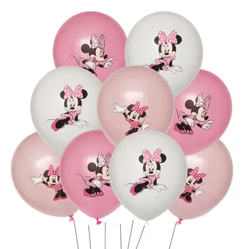 10шт 12-дюймовых латексных шариков с Минни Маус, вечерние принадлежности, Розовый Воздушный шар с Минни для вечеринки, Воздушные шары для свадьбы, дня рождения, декор