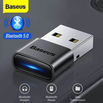 Baseus USB Bluetooth 5.1 адаптер ключ Aux аудио приемник передатчик для ПК динамик ноутбук беспроводная мышь USB передатчик