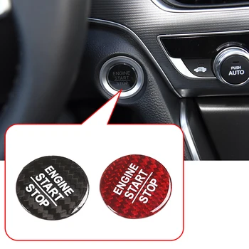 Настоящее Углеродное Волокно для Honda Accord Odyssey CITY Civic CRV URV JADE FIT INSPIRE Кнопка Включения Двигателя Автомобиля Start Stop Накладка