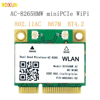 Беспроводной-AC 8265 двухдиапазонный мини-ПК-E PCIe WIFI карта для intel 7265 8260AC 8265AC 802.11ac 2x2 WiFi + Bluetooth BT4.2