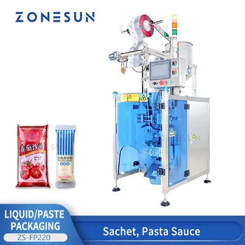 Машина для упаковки жидкости ZONESUN, саше для меда, соуса для макарон чили, арахисового масла, пакет для саше, Быстрая Эффективная упаковка ZS-FP220