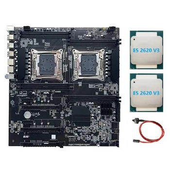 Материнская плата X99 с двумя разъемами LGA2011-3 с поддержкой двух процессоров RECC DDR4 Memory с процессором 2XE5 2620 V3 + кабель переключения