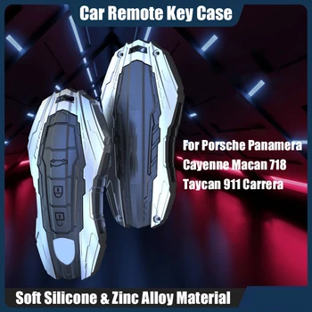 Чехол для автомобильных смарт-ключей Porsche Panamera Macan Cayenne Taycan Carrera 718 911, брелок для ключей от автомобиля, чехол для ключей Водонепроницаемый