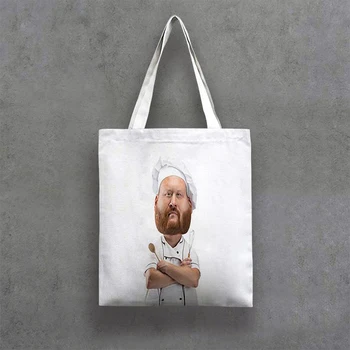 Сумка для покупок в стиле Харадзюку от шеф-повара, женская холщовая сумка на плечо, женская экологичная сумка-мессенджер Ulzzang большой емкости